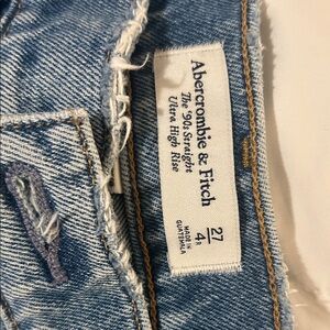 Abercrombie & Fitch Light Blue Distressed High Rise Jeans